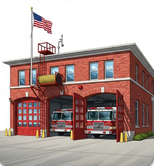 A red fire truck